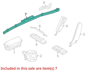 253-68425 Audi 2017-2020 A3 Rh Passenger Roof Curtain Airbag Oem #3