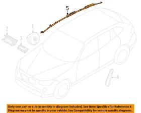 253-53474 Bmw 2012-2015 X1 Rh Passenger Roof Curtain Airbag Air Bag Oem #3