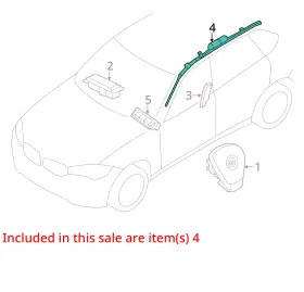 253-67825 Bmw 2014-2018 X5 Lh Driver Roof Curtain Airbag Air Bag Oem #3