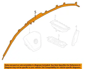 72127372519 Bmw 2018-2020 M550i Lh Driver Roof Curtain Airbag Air Bag Oem #3