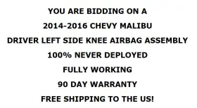 23294308 Chevrolet 2014-2016 Chevy Impala Front Driver Left Side Knee Air Bag Oem With Warranty #2