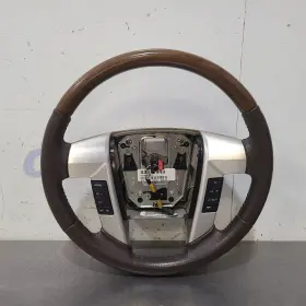 235.fd8610 Ford Truck 10 2010 F150 Platinum Steering Wheel Brown Leather Wood And Silver Trims