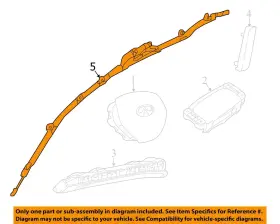 253-10595 Infiniti 2017-2019 Qx30 Lh Driver Roof Curtain Airbag Air Bag Oem #3
