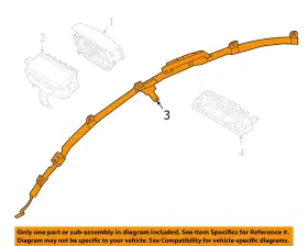 253-10098 Kia 2017-2020 Cadenza Rh Passenger Roof Curtain Airbag Oem #3