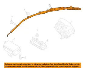 253-68287 Kia 2016-2020 Optima Rh Passenger Roof Curtain Airbag Oem #3