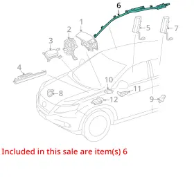 253-67298 Lexus 2013-2014 Rx350 Lh Driver Roof Curtain Airbag Oem #3
