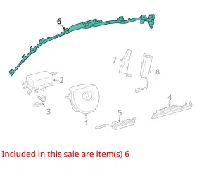 253-67474 Lexus 2013-2015 Es300h Lh Driver Roof Curtain Airbag Air Bag Oem #3