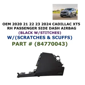 84770043 Oem Cadillac Part 2020 21 22 23 2024 Xt5 Right Side Dash Airbag Black