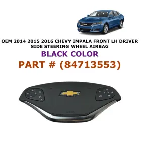 84713553 Oem Chevy Part 2014 2015 2016 Impala Driver Wheel Airbag Black