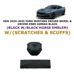 Oem Ford Part Pr3b-c043b13-cc 2024-2025 Mustang Driver Wheel And Knee Airbag Black Horse