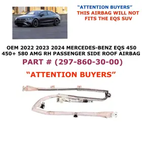 297-860-30-00 Oem Mercedes-benz Part 2022 2023 2024 Eqs 450 580 Right Side Roof Airbag 297 860 30 00