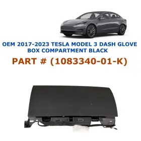 1083340-01-k Oem Tesla Part 2017-2023 Model 3 Dash Glove Box Compartment Black