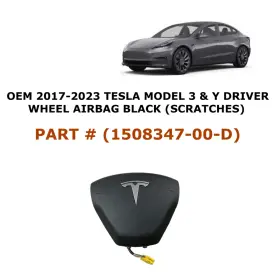 1508347-00-d Oem Tesla Part 2017-2023 Model 3 Y Driver Wheel Airbag Black