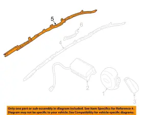 253-67544 Subaru 2013-2014 Legacy Rh Passenger Roof Curtain Airbag Air Bag Oem #3