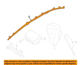 253-67670 Subaru 2014-2016 Impreza Rh Passenger Roof Curtain Airbag Oem #3