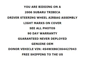 98211xa03amw Subaru Tribeca Driver Left Steering Wheel Air Bag Gray Oem With Warranty #2