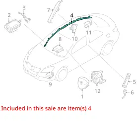 7648057l00 Suzuki 2010-2013 Kizashi Lh Driver Roof Curtain Airbag Air Bag Oem #3