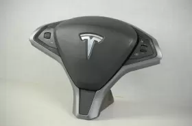 Tesla 12 13 14 15 16 17 18 19 20 21 2012-2021 Model S/x Driver Wheel Airbag Oem Black With Trim Leather #2