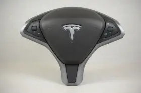 Pa2515 Tesla 16 17 18 19 20 21 Model X Driver Steering Wheel Airbag Oem Black Leather #2