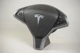 Pa2515 Tesla 16 17 18 19 20 21 Model X Driver Steering Wheel Airbag Oem Black Leather