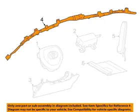 253-11612 Toyota 2019-2024 Rav4 Rh Passenger Roof Curtain Airbag Air Bag Oem #3 253-11612 Toyota 2019-2024 Rav4 Rh Passenger Roof Curtain Airbag Air Bag Oem #3