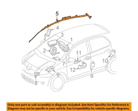 6218052022 Toyota 2006-2008 Yaris Lh Driver Roof Curtain Airbag Air Bag Oem #3