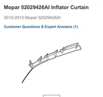 2013 Dodge Ram Oem Mopar Rh Side Curtain Crew Cab 52029426AI. Fixed Price $449.00.