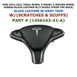 2012-2021 Tesla Model X Driver Wheel Airbag Black Leather 1456163-31-A. Fixed Price $150.00.