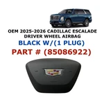 2025-2026 Cadillac Escalade Driver Wheel Airbag W/(1 Plug) Black 85086922. Fixed Price $350.00.